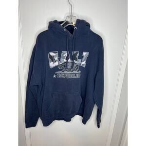 Cali Republic Men's Hoodie Sweatshirt Blue ~ Size XL